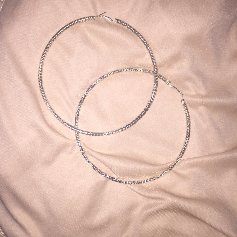 Large silver hoops